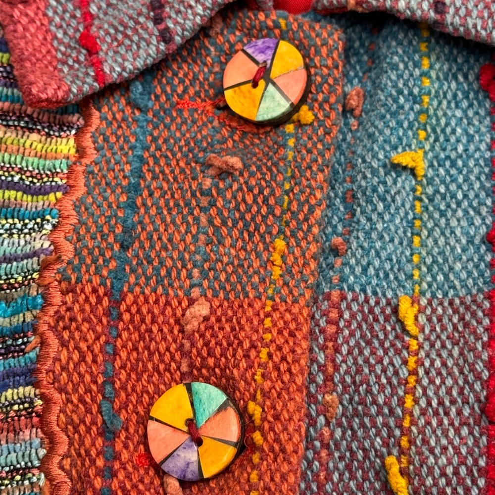 Travelsmith Patchwork Jacket M Cotton Colorful Ra… - image 5